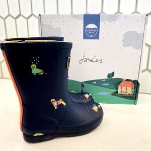 Joules Junior Wellies - Rainbow Dog RainBoot - Sz 10C - Mid Height
